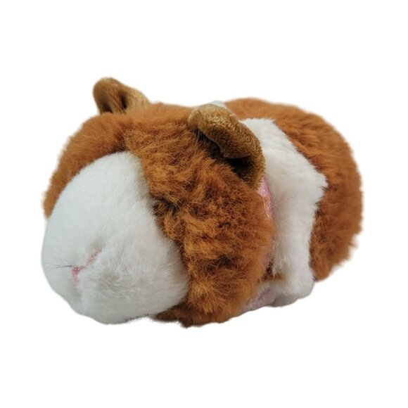 Gund Justice Pet Shop Plush Jill Realistic Guinea Pig Brown White Pink Collar - Picture 1 of 8